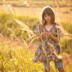 Purple Geometric Caftan